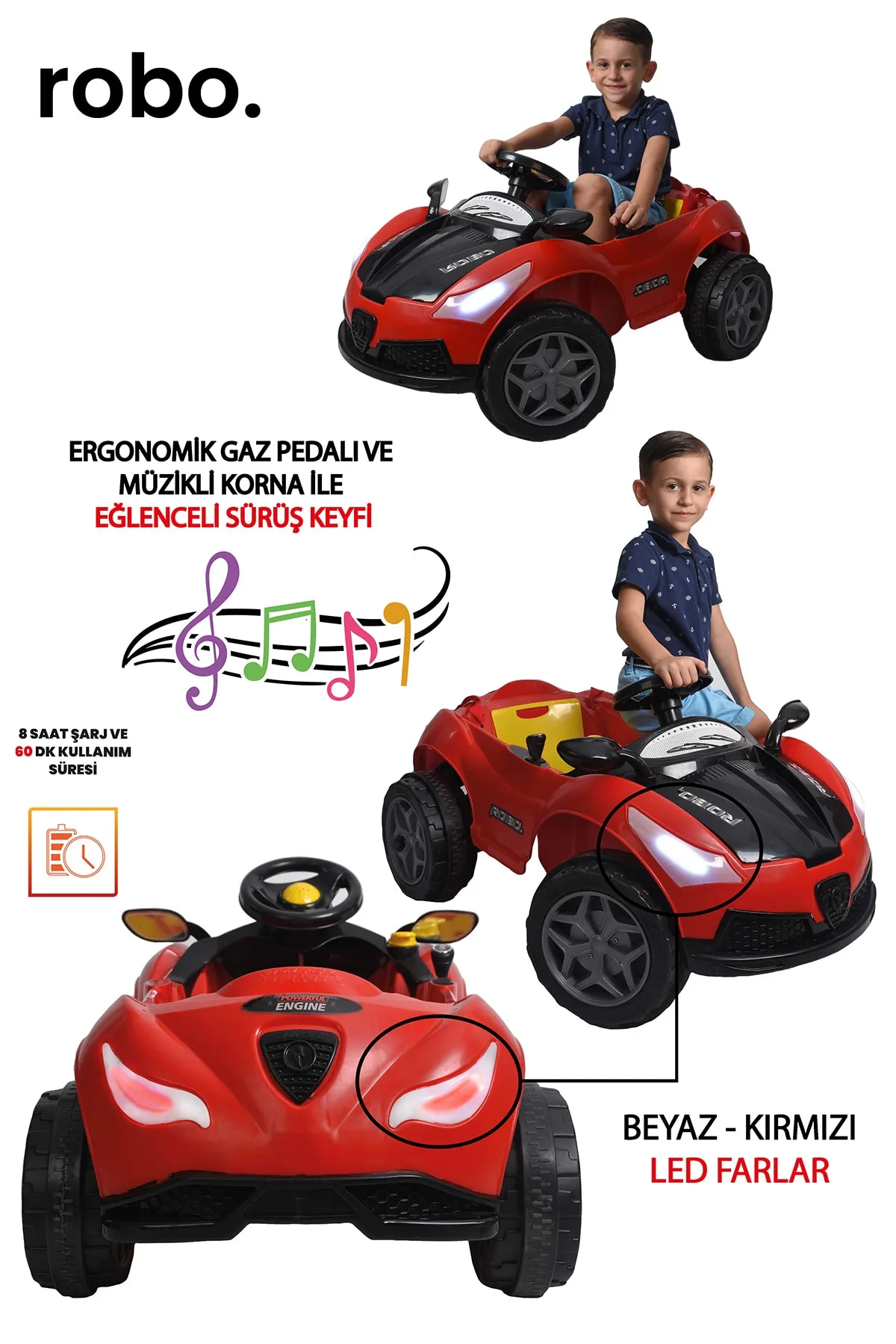 LAKİ TOYS 12V AKÜLÜ ARABA ANAHTARLI VİTESLİ KUMANDALI MÜZİK IŞIK KORNA