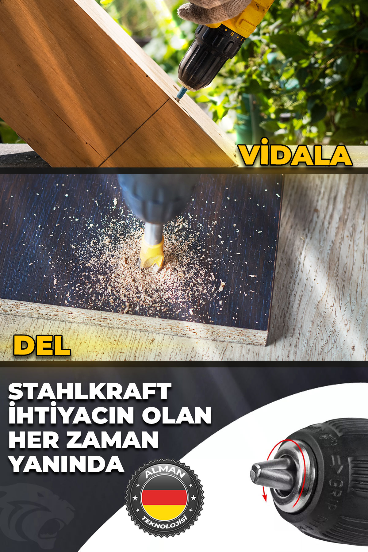 STAHLKRAFT Sth 9156 S  58vf Çift Akülü Li-ion Bataryalı Vidalama Matkap 27 Parça Hediyeli