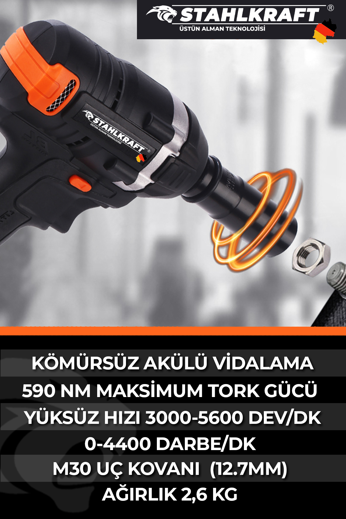STAHLKRAFT Sth 9279 Plus 58vf Akülü Kömürsüz Yüksek Tork Somun Sökme - Vidalama