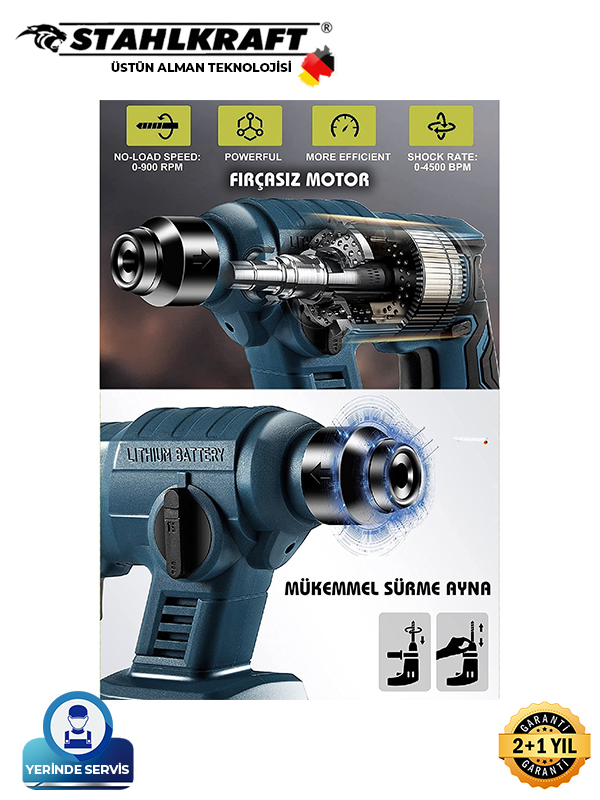 STAHLKRAFT STH 9774 58Vf Şarjlı Kırıcı Delici Hilti Matkap