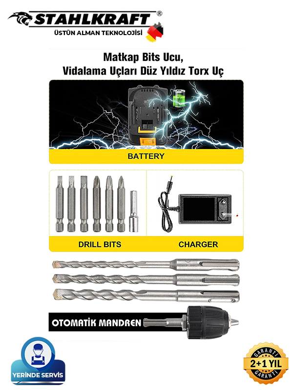 STAHLKRAFT STH 9774 58Vf Şarjlı Kırıcı Delici Hilti Matkap
