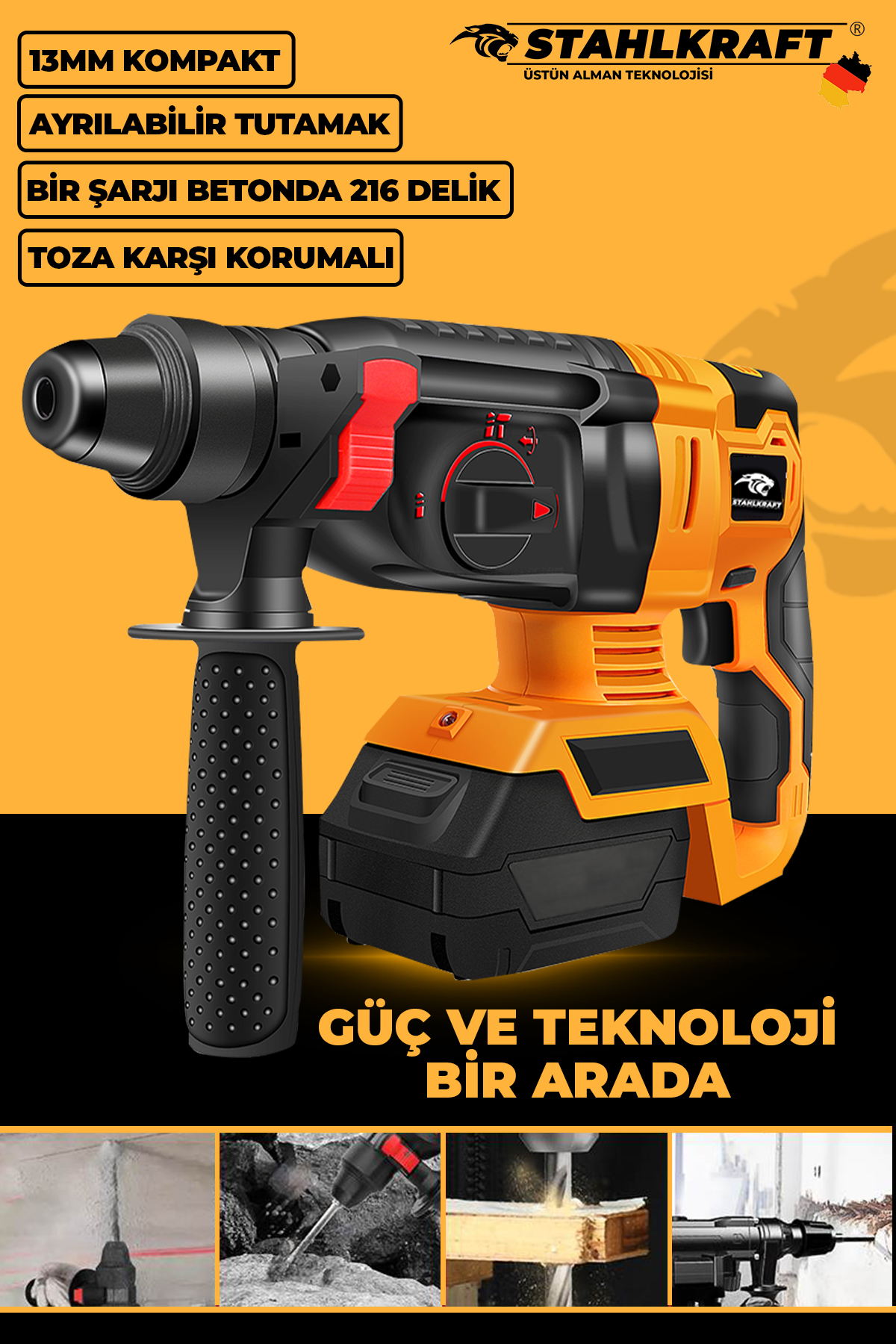 STAHLKRAFT STH 9780-S 36 V KÖMÜRSÜZ ŞARJLI KIRICI DELİCİ HİLT