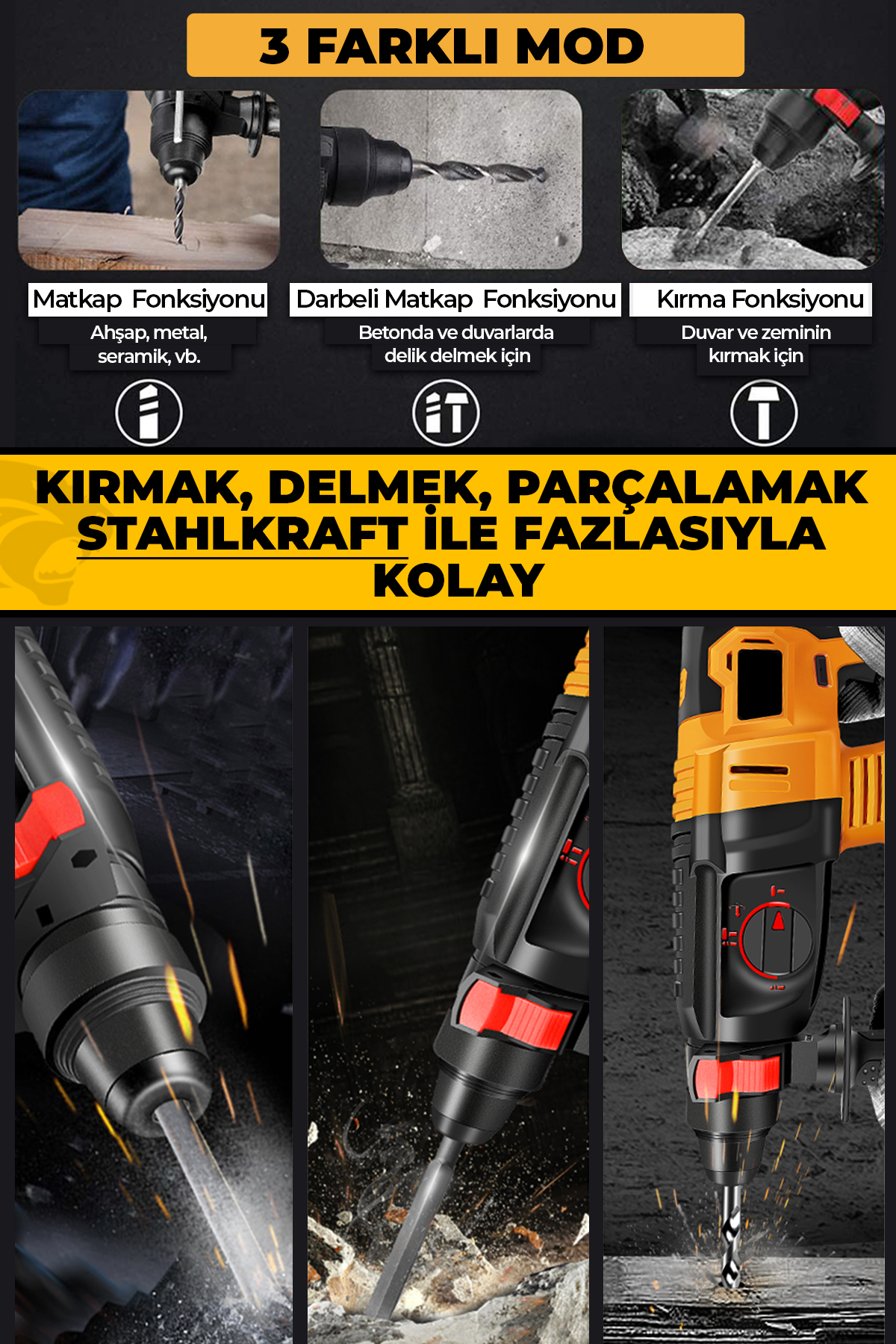 STAHLKRAFT STH 9780-S 36 V KÖMÜRSÜZ ŞARJLI KIRICI DELİCİ HİLT