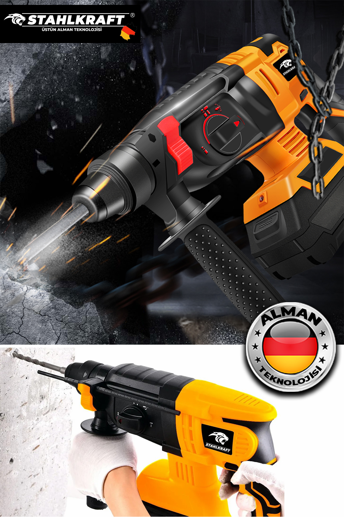 STAHLKRAFT STH 9780-S 36 V KÖMÜRSÜZ ŞARJLI KIRICI DELİCİ HİLT
