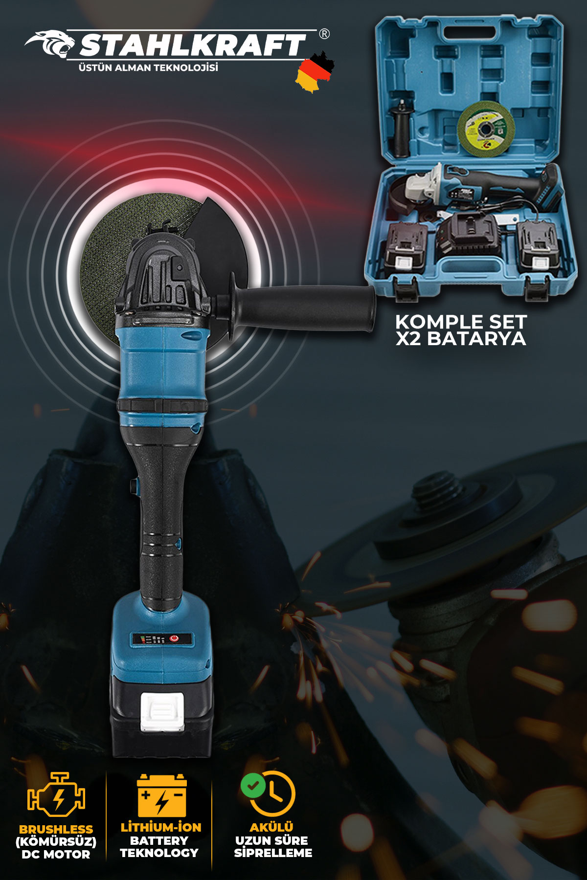 STAHLKRAFT Sth 9895 58vf 125mm Akülü Taşlama